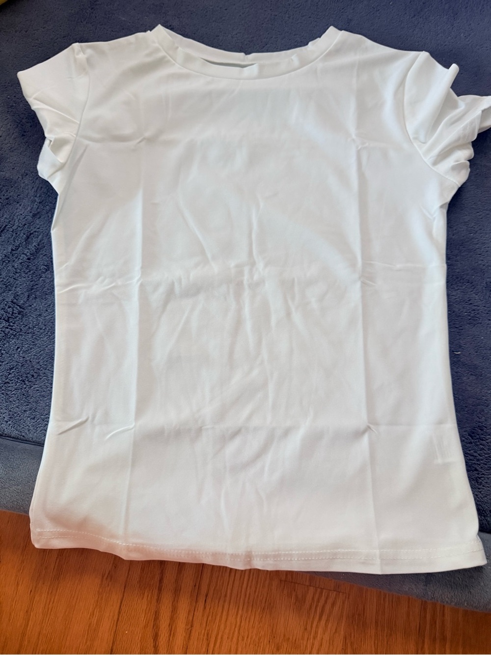 Girls' White Short Sleeve Crew Neck Tee